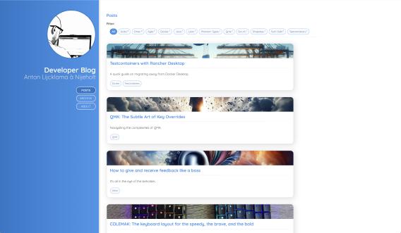 Screenshot of my old website&rsquo;s layout