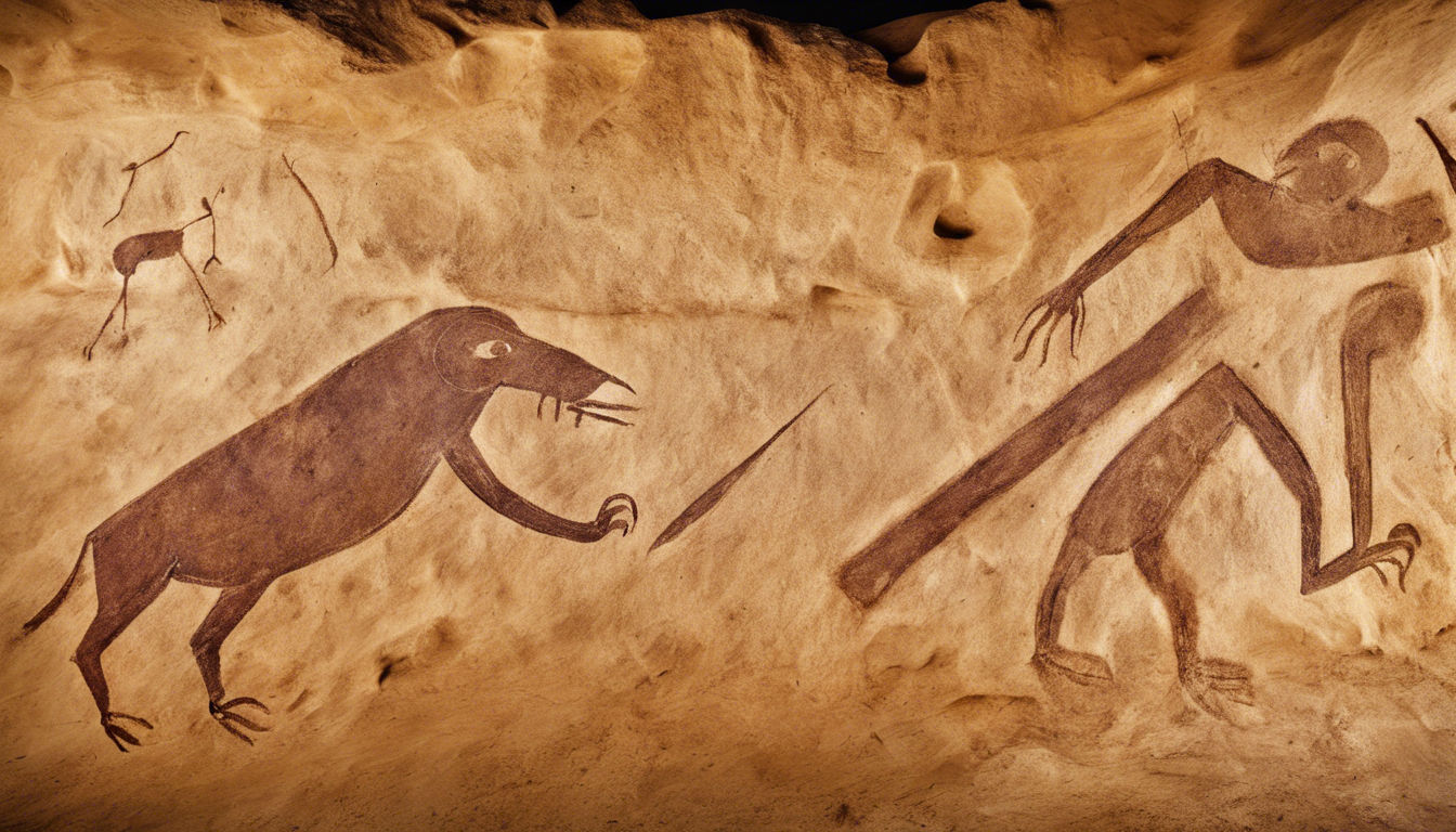 Heroglyphs in a cave.